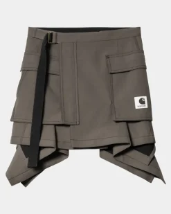 Store Sacai X Suiting Bonding-Nederdel Til Kvinder | Taupe Kvinder Kjoler & Nederdele
