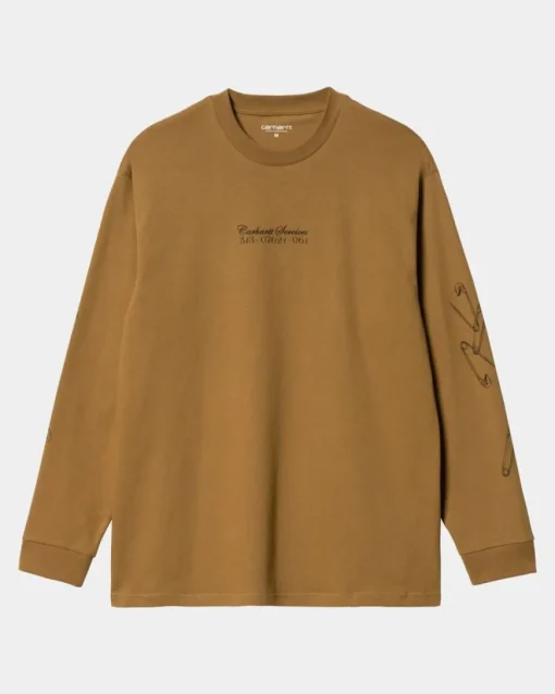 Outlet Sikkerhedsnal Langaermet T-Shirt | Hamilton Brown Mænd T-Shirts Og Poloer