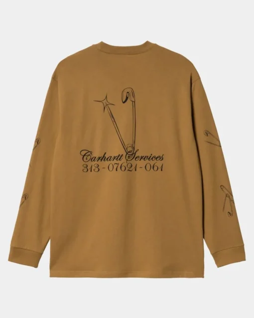 Outlet Sikkerhedsnal Langaermet T-Shirt | Hamilton Brown Mænd T-Shirts Og Poloer