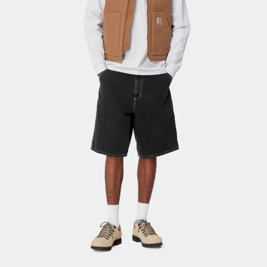 Outlet Simple Short - Denim | Sort (Heavy Stone Vask) Mænd Denim