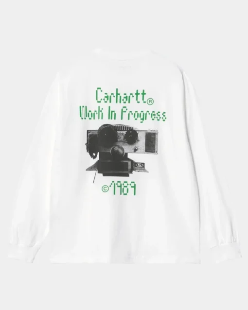 Hot Soundface Langaermet T-Shirt | Hvid Mænd T-Shirts Og Poloer