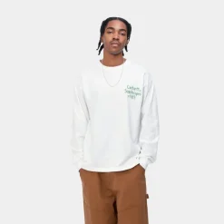 Hot Soundface Langaermet T-Shirt | Hvid Mænd T-Shirts Og Poloer