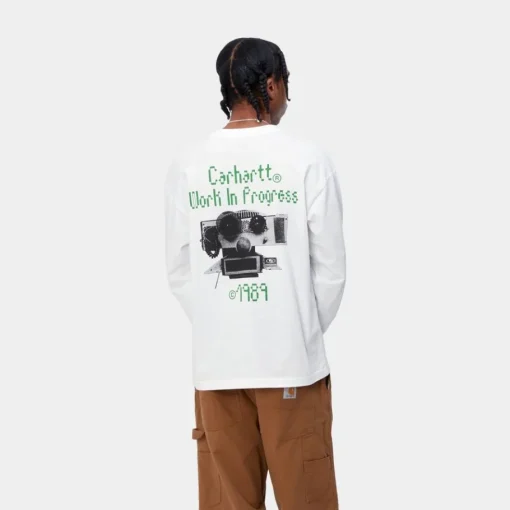 Hot Soundface Langaermet T-Shirt | Hvid Mænd T-Shirts Og Poloer
