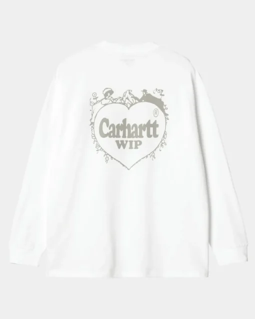 Best Sale Spree Langaermet T-Shirt | Hvid Mænd T-Shirts Og Poloer