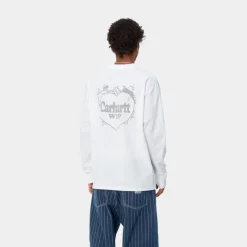 Best Sale Spree Langaermet T-Shirt | Hvid Mænd T-Shirts Og Poloer