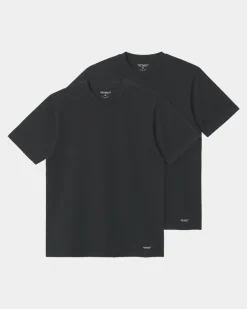 Hot Standard T-Shirt Med Rund Hals (2 Pack) | Sort + Sort Mænd Undertøj