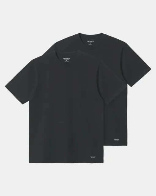 Hot Standard T-Shirt Med Rund Hals (2 Pack) | Sort + Sort Mænd Undertøj
