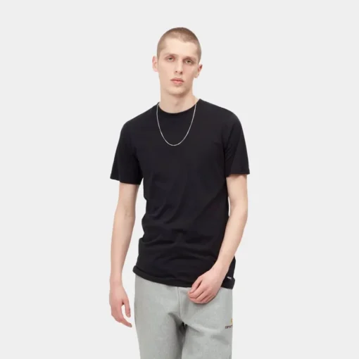 Hot Standard T-Shirt Med Rund Hals (2 Pack) | Sort + Sort Mænd Undertøj