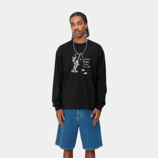 Discount Tools For Life Langaermet T-Shirt | Sort Mænd T-Shirts Og Poloer