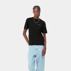 Online T-Shirt Med Tekstbroderi Til Kvinder | Sort Kvinder T-Shirts