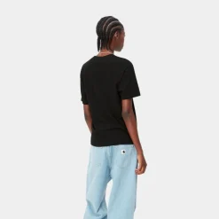 Online T-Shirt Med Tekstbroderi Til Kvinder | Sort Kvinder T-Shirts