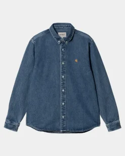 Shop Weldon Skjorte | Bla (Heavy Stone Vask) Mænd Denim